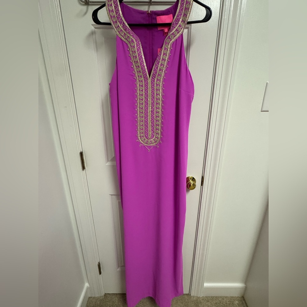 Lilly Pulitzer Wild Fuchsia Sandrah Embroidered Maxi size 8